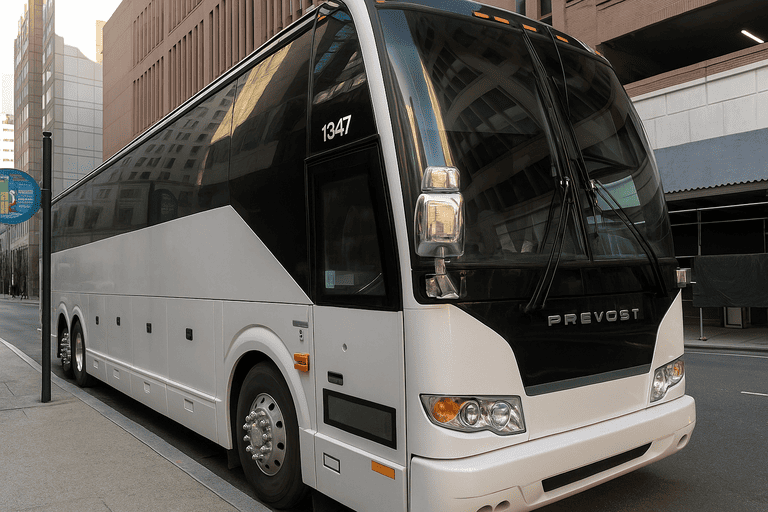 a Portage Charter Bus coach bus